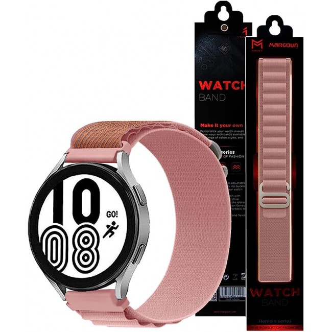 MARGOUN Alpine Loop Band 20mm Compatible with Samsung Galaxy Watch 5 Band/Galaxy Watch 5 Pro 45mm/Galaxy Watch 4/Watch 4 Classic/Active 2 40mm 44mm 20mm Nylon Stretch G-hook Strap - 02