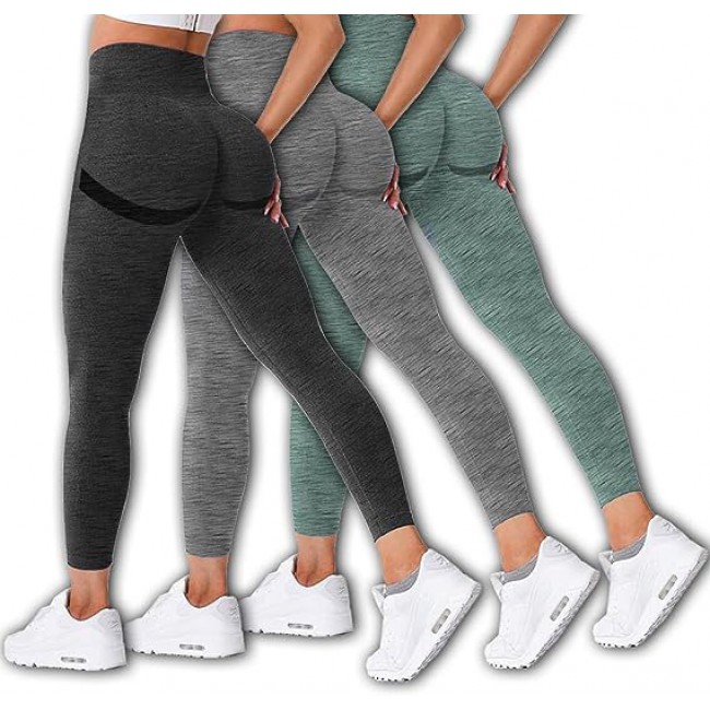 MARGOUN 3 Pack Workout Legging Tummy Control Women High Waisted