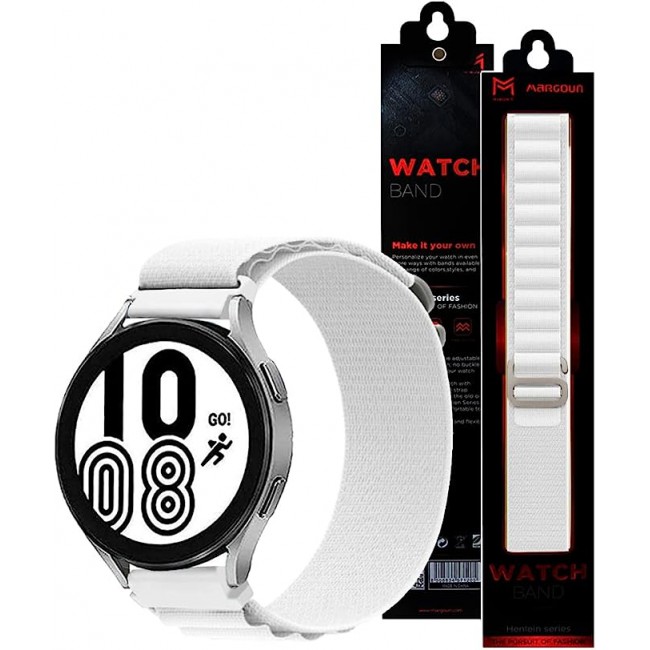 MARGOUN Alpine Loop Band 20mm Compatible with Samsung Galaxy Watch 5 Band/Galaxy Watch 5 Pro 45mm/Galaxy Watch 4/Watch 4 Classic/Active 2 40mm 44mm 20mm Nylon Stretch G-hook Strap - 01