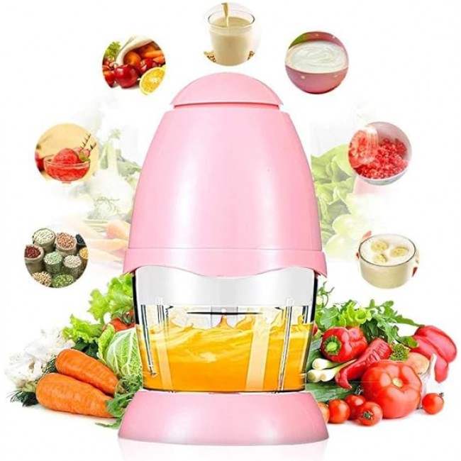 MARGOUN Mini Chopper Blender Smoothie Maker Food Chopper for Vegetables,Fruit and Nuts Chopping/Blending/Grinding With High/Low Speed (Pink, ABS)