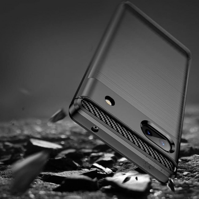 MARGOUN For Case Brushed Texture Carbon Fiber TPU Cover Anti-Fingerprints (Pixel 6a, Black)