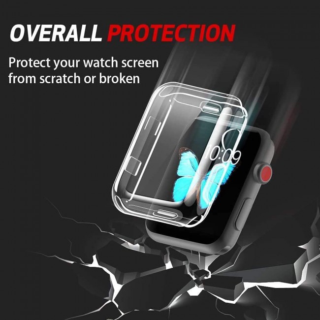 MARGOUN 2 Pack Case for Apple Watch 44mm Series SE 6 5 4 Soft TPU HD Clear Ultra-Thin Overall Protective Case Full Coverage also Fits Screen (44mm)