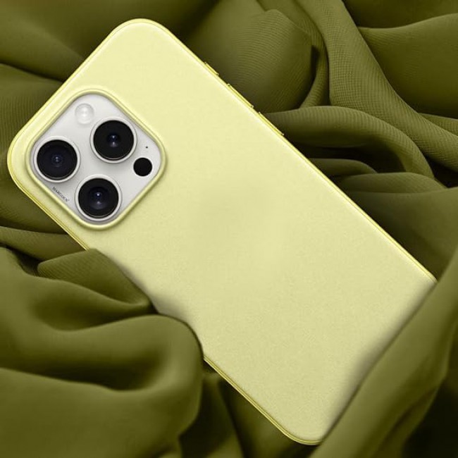 MARGOUN For iPhone 15 Pro Finewoven Case Compatible with MagSafe Shockproof Protective Slim Cover (Butter Yellow)