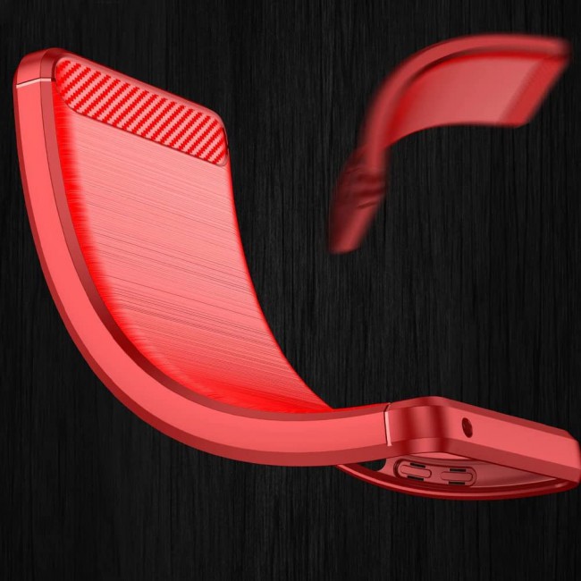 MARGOUN For Case Brushed Texture Carbon Fiber TPU Cover Anti-Fingerprints (Pixel 7 Pro, Red)