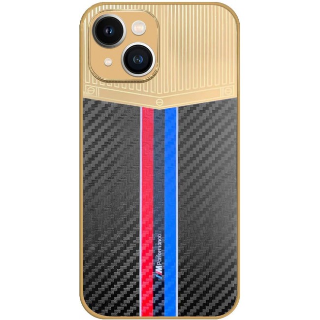 Joway For iPhone 13 Luxury Gold Plated Case Hybrid Electroplated Frame Back Cover with Carbon Fiber Texture (IPhone 13 Black/Blue/Red)