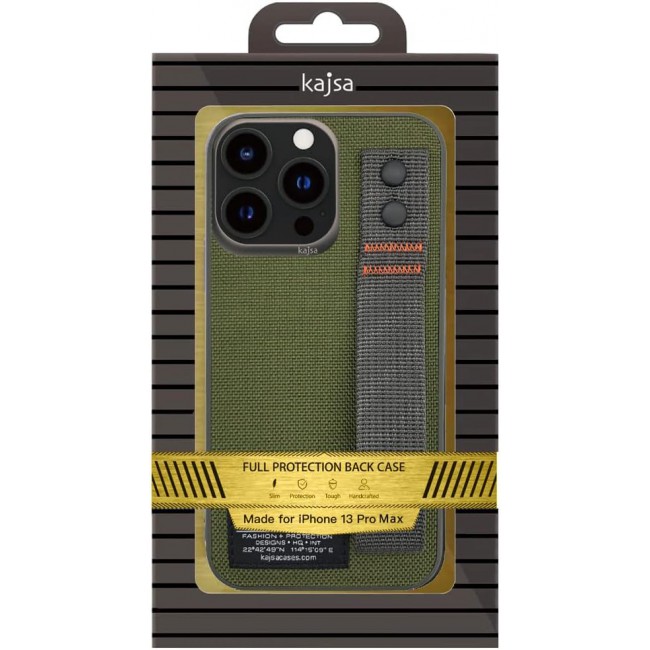 Kajsa for iPhone 13 Pro Case Full Protection Back Cover Military Collection Straps (iphone 13 pro, Green)