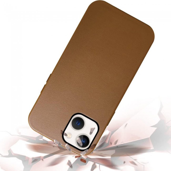K-Doo Case for iPhone 13 Mag Noble Collection Premium PC+PU Leather Case with Magsafe Official Design Phone Cover (iphone 13, Brown)