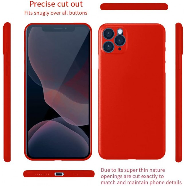 K-DOO for iPhone 12 Pro Air Skin Case All Around Full Protection Ultra Slim 0.3mm Thickness 4g Feather Weight (iPhone 12 Pro, Red)
