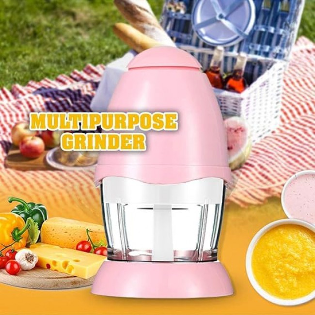 MARGOUN Mini Chopper Blender Smoothie Maker Food Chopper for Vegetables,Fruit and Nuts Chopping/Blending/Grinding With High/Low Speed (Pink, ABS)