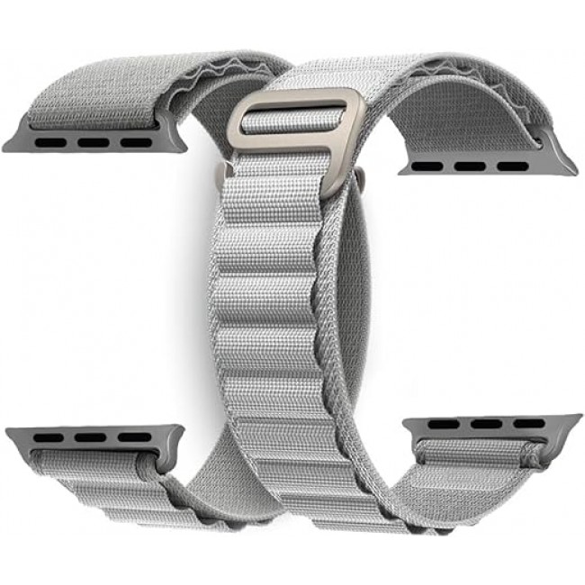 MARGOUN 2 Pack For Apple Watch Band 49mm 45mm 44mm 42mm Nylon Band, Solo Loop Rugged Strap with G‑Hook for iWatch Series Ultra 8 7 6 5 4 3 2 1 SE - B01