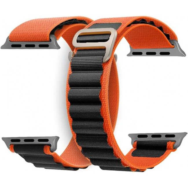MARGOUN 2 Pack For Apple Watch Band 49mm 45mm 44mm 42mm Nylon Band, Solo Loop Rugged Strap with G‑Hook for iWatch Series Ultra 8 7 6 5 4 3 2 1 SE - B09