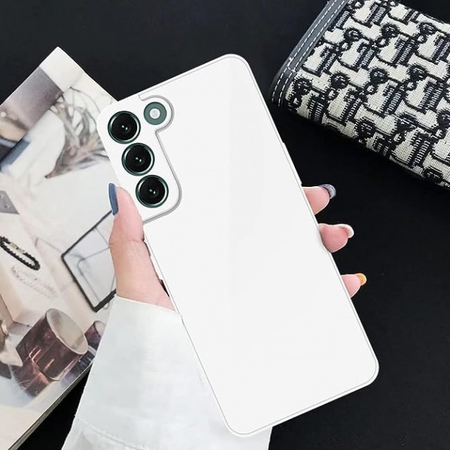 MARGOUN for samsung galaxy s22 Case Cover Electroplated Hard Glossy Case with Camera Protection (samsung galaxy s22, White)