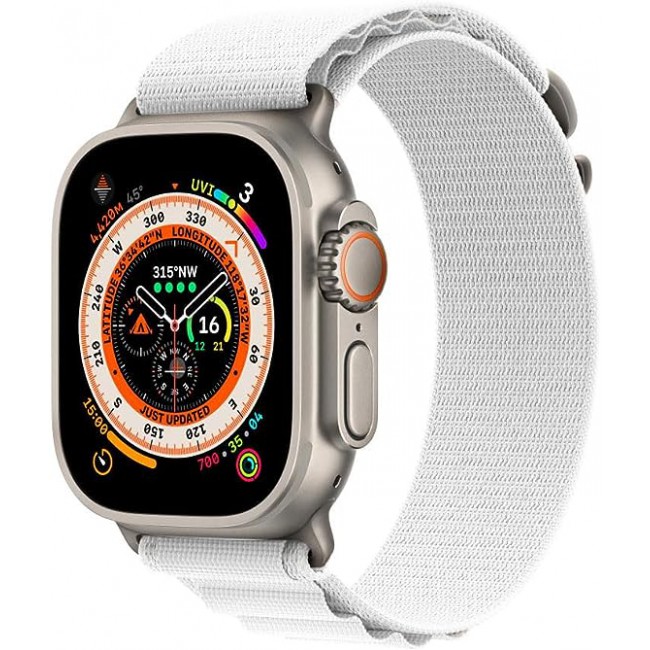 MARGOUN For Apple Watch Band 49mm 45mm 44mm 42mm Alpine Nylon Woven Sport Strap With Microfiber Cleaning Cloth Compatible For iWatch Series 8/7/SE/6/5/4/3/2/1 - B17