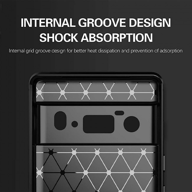 MARGOUN For Case Brushed Texture Carbon Fiber TPU Cover Anti-Fingerprints (Pixel 6 Pro, Black)