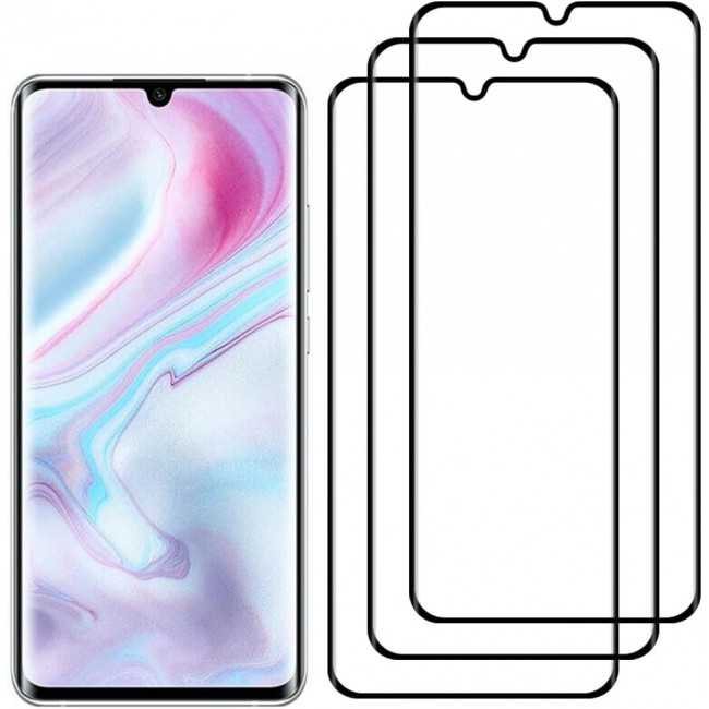 MARGOUN 3 Pack for Xiaomi Mi CC9 Pro Screen Protector Tempered Glass, Full Coverage Protective Film Easy Installation Anti Scratch Bubble Free