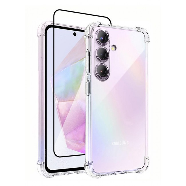 CATANES (for Samsung Galaxy A35 5G) 2 Pack Clear Case and Screen Protector Ultra Slim Thin Flexible Scratch Resistant Transparent TPU Shockproof Case / 05