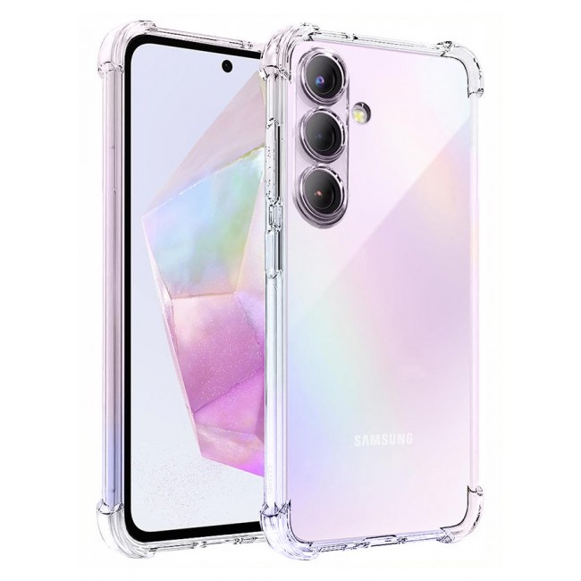 CATANES (for Samsung Galaxy A35 5G) 3 Pack Clear Case and 2 Screen Protectors Ultra Slim Thin Flexible Scratch Resistant Transparent TPU Shockproof Case / 06
