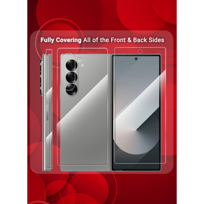 CATANES (for Samsung Galaxy Z Fold 6 ) 2 Pack Screen Protector Transparent PET Soft Protective High Sensitivity Clear HD Screen Protector /08