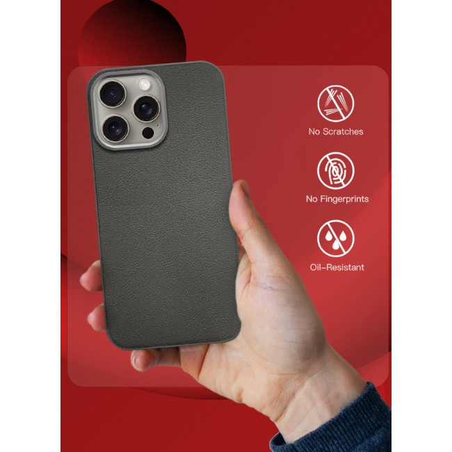 MARGOUN for iPhone 15 Pro 2 Pack Case Cover and Screen Protector Leather Case with Lens Frame Shockproof Full Body Protective Cover Crimson
