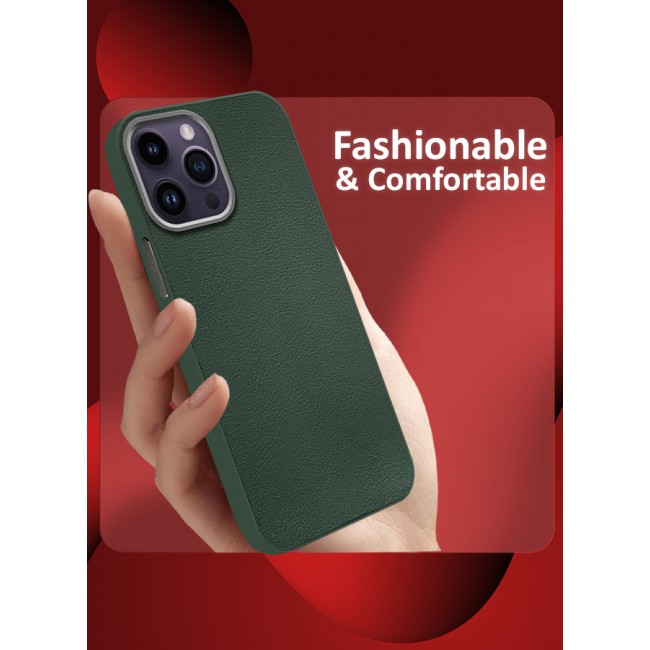 MARGOUN for iPhone 14 Pro Max 2 Pack Case Cover and Screen Protector Leather Case with Lens Frame Shockproof Full Body Protective Cover Green