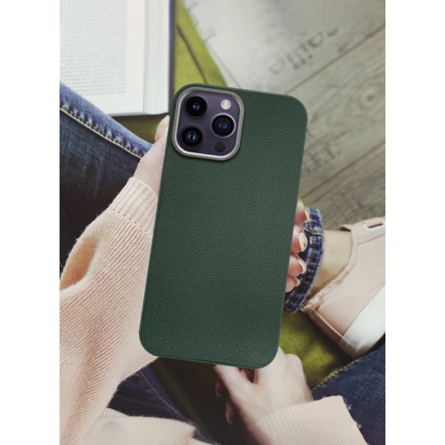 MARGOUN for iPhone 14 Pro Max 3 Pack Case Cover and 2 Screen Protectors Leather Case with Lens Frame Shockproof Full Body Protective Cover Green