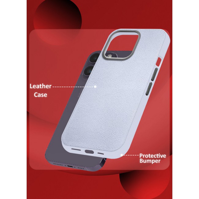 MARGOUN for iPhone 14 Pro Max 2 Pack Case Cover and Screen Protector Leather Case with Lens Frame Shockproof Full Body Protective Cover Light Blue
