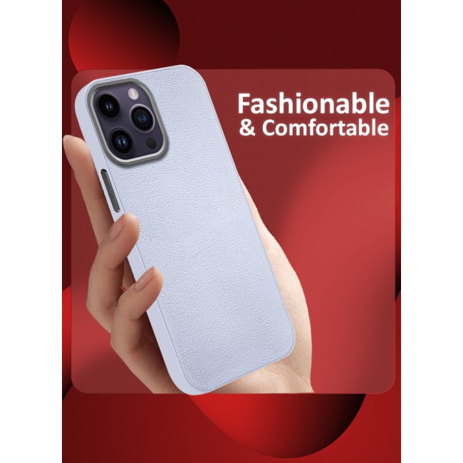 MARGOUN for iPhone 14 Pro Max 2 Pack Case Cover and Screen Protector Leather Case with Lens Frame Shockproof Full Body Protective Cover Light Blue