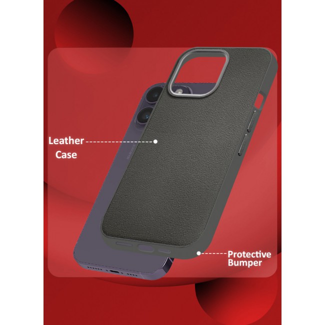 MARGOUN for iPhone 14 Pro Max 2 Pack Case Cover and Screen Protector Leather Case with Lens Frame Shockproof Full Body Protective Cover Crimson