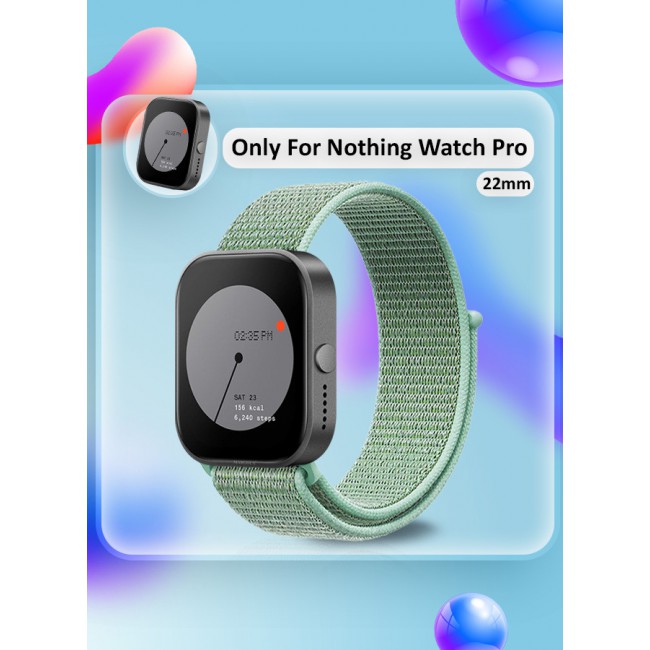 MARGOUN (for Nothing Watch Pro 22mm) Nylon Strap,Quick Release Bands for Women Men Sport Wristband Strap Aquamarine