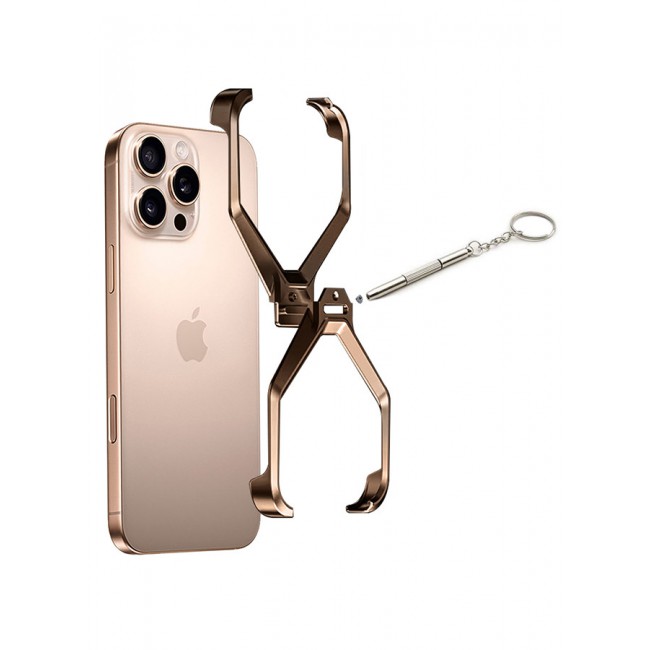 MARGOUN for iPhone 16 Pro Max Case X Shape Anti-Fall Bare Phone Case,Cool Design Luxury Metal Shockproof Anti-Scratch Slim Borderless Case / 1