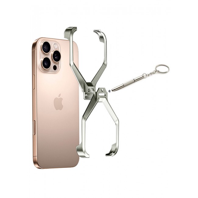 MARGOUN for iPhone 16 Pro Max Case X Shape Anti-Fall Bare Phone Case,Cool Design Luxury Metal Shockproof Anti-Scratch Slim Borderless Case / 3