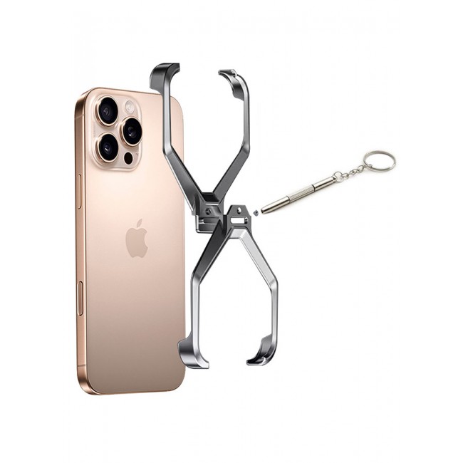 MARGOUN for iPhone 16 Pro Max Case X Shape Anti-Fall Bare Phone Case,Cool Design Luxury Metal Shockproof Anti-Scratch Slim Borderless Case / 2