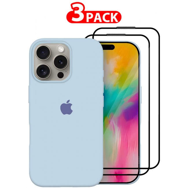 MARGOUN for iPhone 16 Pro 3 Pack Case and 2 Screen Protectors, Slim Silicone Case, Full Covered Anti Scratch Shockproof Protective Cover /5