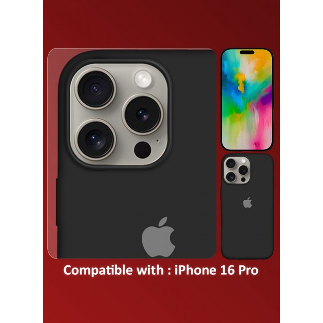MARGOUN for iPhone 16 Pro 2 Pack Case and Screen Protector, Slim Silicone Case, Full Covered Anti Scratch Shockproof Protective Cover /8