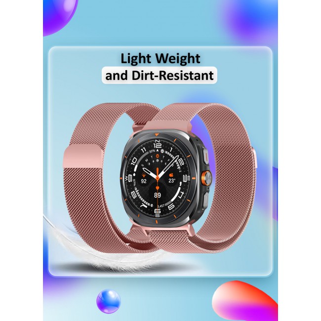 MARGOUN for Samsung Galaxy Watch 7 Ultra Milanese Loop, Metal Mesh Adjustable Strap, Magnetic Clasp Mesh Bands Stainless Steel Metal Connector /2