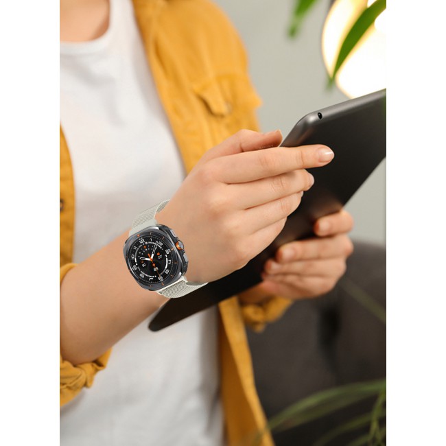 MARGOUN for Samsung Galaxy Watch 7 Ultra Milanese Loop, Metal Mesh Adjustable Strap, Magnetic Clasp Mesh Bands Stainless Steel Metal Connector /1
