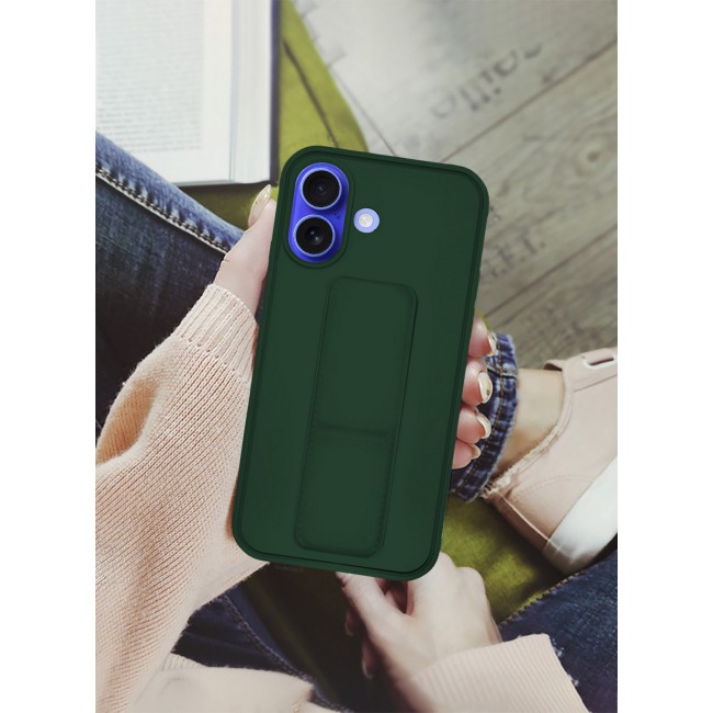 MARGOUN for iPhone 16 Case Premium PU Leather Case with Stand Function Shockproof and Anti Scratch Finger Grip Case Cover / 4