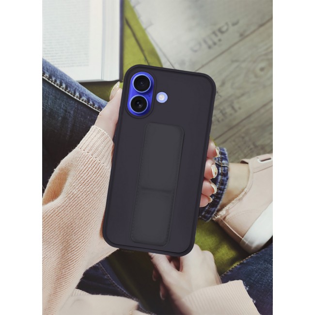 MARGOUN for iPhone 16 Case Premium PU Leather Case with Stand Function Shockproof and Anti Scratch Finger Grip Case Cover / 3