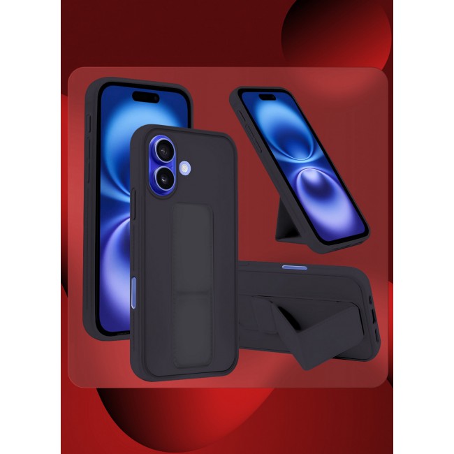 MARGOUN for iPhone 16 Case Premium PU Leather Case with Stand Function Shockproof and Anti Scratch Finger Grip Case Cover / 3