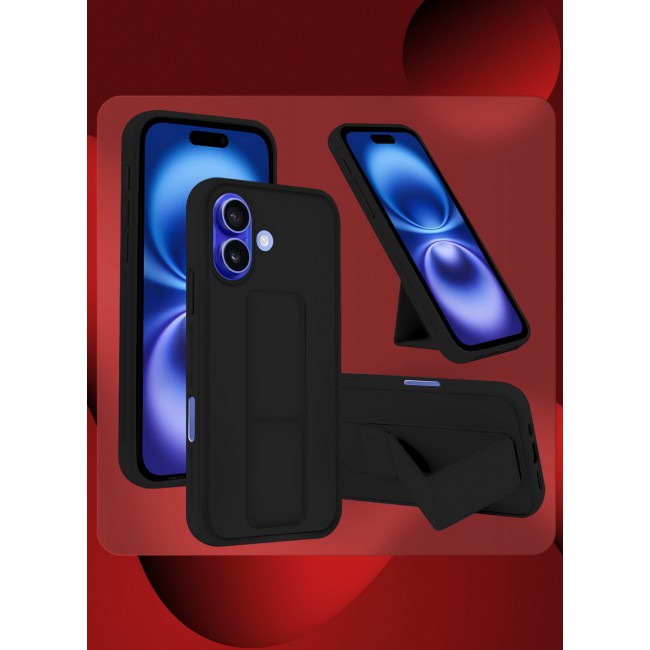 MARGOUN for iPhone 16 Case Premium PU Leather Case with Stand Function Shockproof and Anti Scratch Finger Grip Case Cover / 1