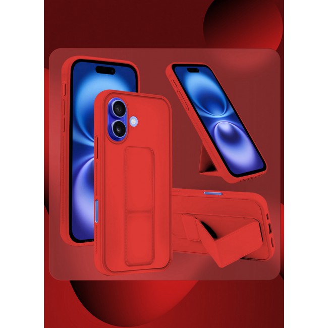 MARGOUN for iPhone 16 Case Premium PU Leather Case with Stand Function Shockproof and Anti Scratch Finger Grip Case Cover / 8