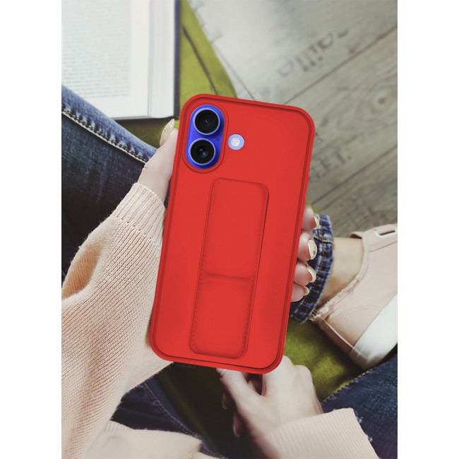 MARGOUN for iPhone 16 Case Premium PU Leather Case with Stand Function Shockproof and Anti Scratch Finger Grip Case Cover / 8