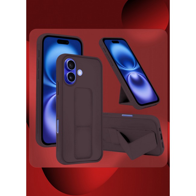 MARGOUN for iPhone 16 Case Premium PU Leather Case with Stand Function Shockproof and Anti Scratch Finger Grip Case Cover / 6