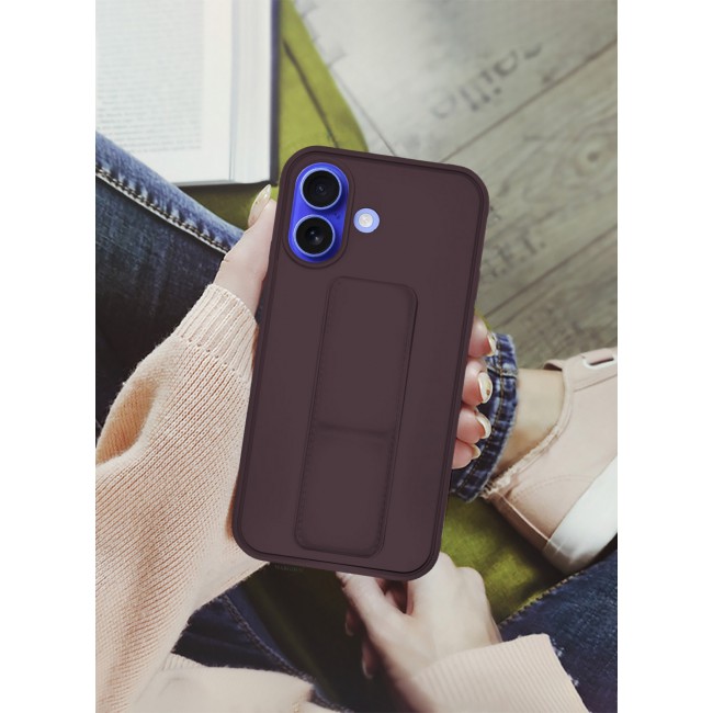 MARGOUN for iPhone 16 Case Premium PU Leather Case with Stand Function Shockproof and Anti Scratch Finger Grip Case Cover / 6