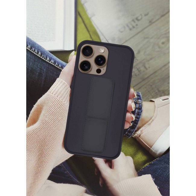 MARGOUN for iPhone 16 Pro Case Premium PU Leather Case with Stand Function Shockproof and Anti Scratch Finger Grip Case Cover / 3