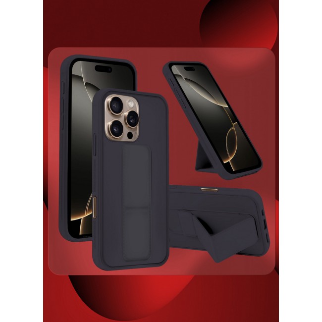 MARGOUN for iPhone 16 Pro Case Premium PU Leather Case with Stand Function Shockproof and Anti Scratch Finger Grip Case Cover / 3