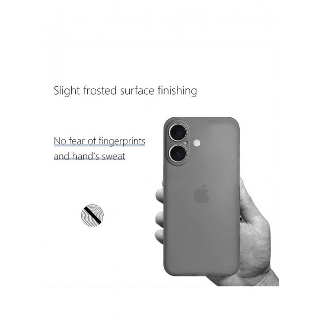 MARGOUN for iPhone 16 Case Cover Air Skin Series Back Cover Sturdy Durable Thin Case Drop Protection Cover Clear / Dark Grey