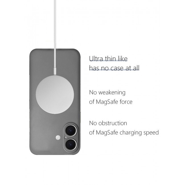 MARGOUN for iPhone 16 Case Cover Air Skin Series Back Cover Sturdy Durable Thin Case Drop Protection Cover Clear / Dark Grey