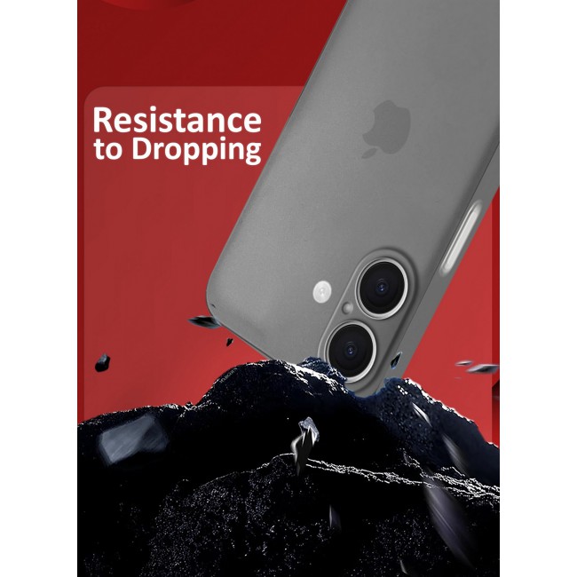 MARGOUN for iPhone 16 Case Cover Air Skin Series Back Cover Sturdy Durable Thin Case Drop Protection Cover Clear / Dark Grey