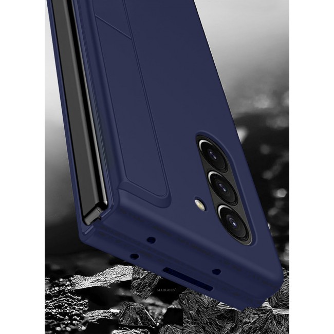 MARGOUN for Galaxy Z Fold 6 Case, with S Pen &amp; S Pen Holder, Built-in Hinge Protection &amp; Durable Kickstand Drop-Proof Military Grade Protection Phone Case / Dark Blue
